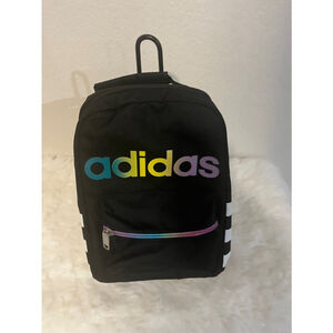 Adidas Santiago Unisex Insulated Small Lunch Bag Compact Black White Rainbow.